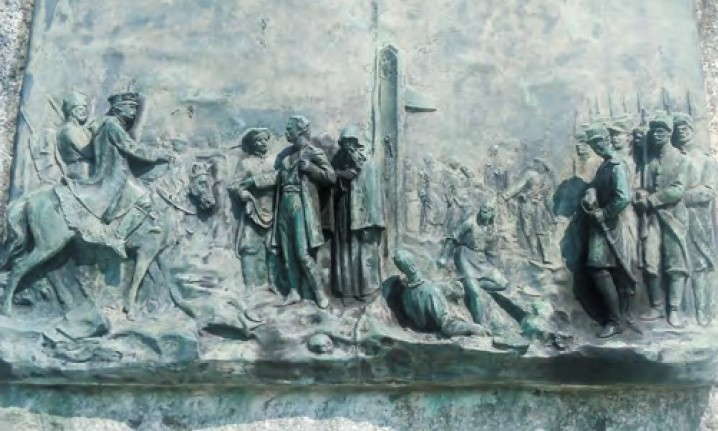 Rzeźba autorstwa Teofila Lenartowicza, poświęcona włoskiemu oficerowi Stanisławowi Bechiemu, uczestnikowi powstania styczniowego, rozstrzelanemu przez Rosjan we Włocławku