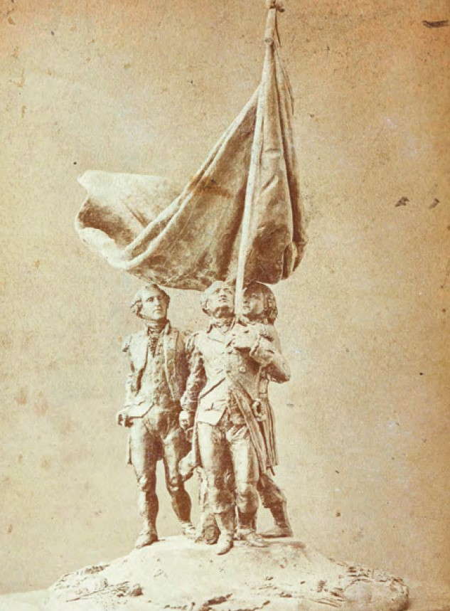 Projekt pomnika La Fayette`a, Waszyngtona i Kościuszki autorstwa Teofil a Lenartowicza. Fot. ze zbiorów biblioteki Polona